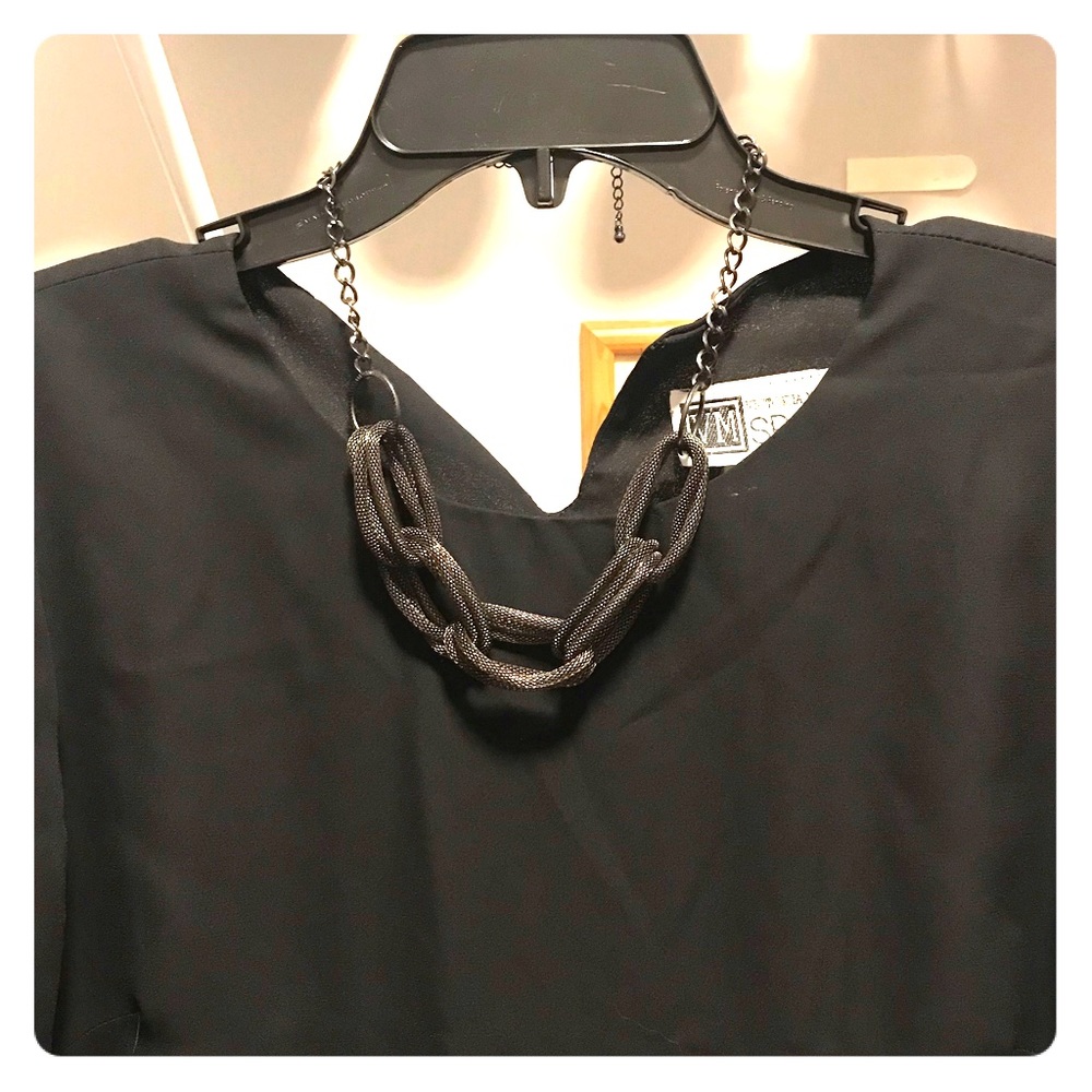 Gunmetal Gray Linked statement necklace